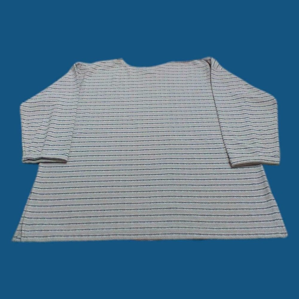 Express Tricot Women's Shirt Poly/Cotton Cuff Sleeve Side Slit Pullover Size L